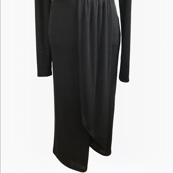 Good American Shimmer Long Sleeve Faux Wrap Dress - M - Picture 8 of 16